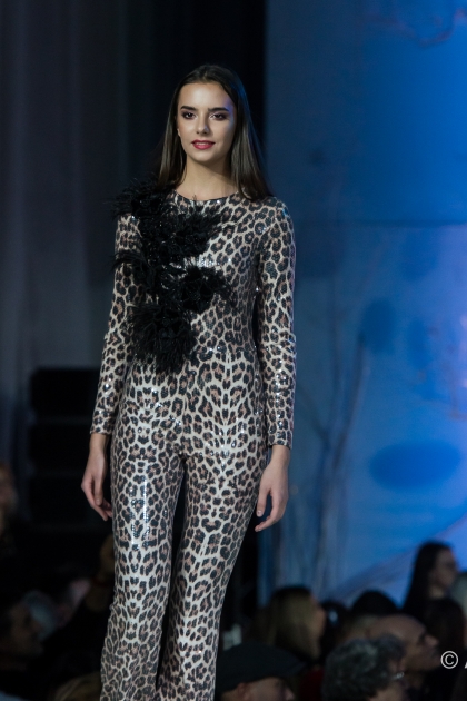 FAITH - SALOPETA ANIMAL PRINT CU APLICATII MANUALE